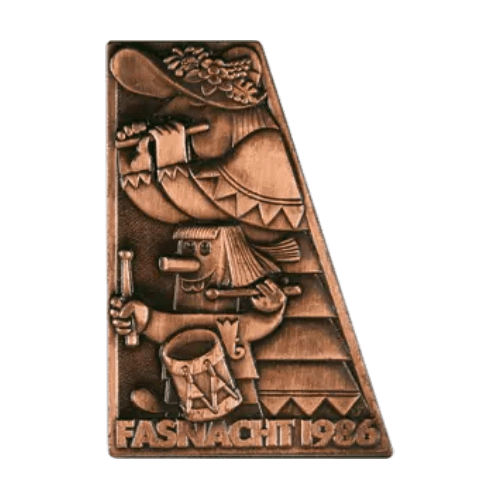 Basler Fasnacht - Blaggedde 2026 Kupfer - Rhymühli Waggis 1980