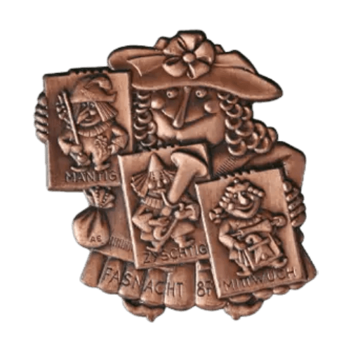 Basler Fasnacht - Blaggedde 2026 Kupfer - Rhymühli Waggis 1980